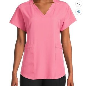 Cuddl Duds Pink V-Neck Women's Scrub Top size XL